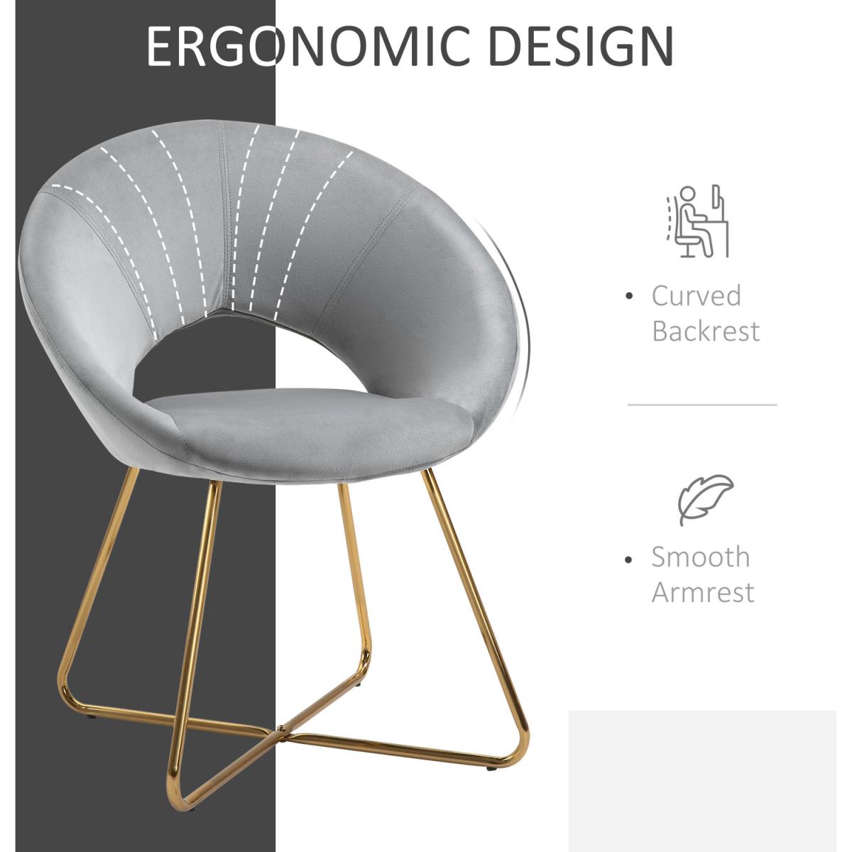 Modern Accent Upholstered Armchair  - Grey – image 5