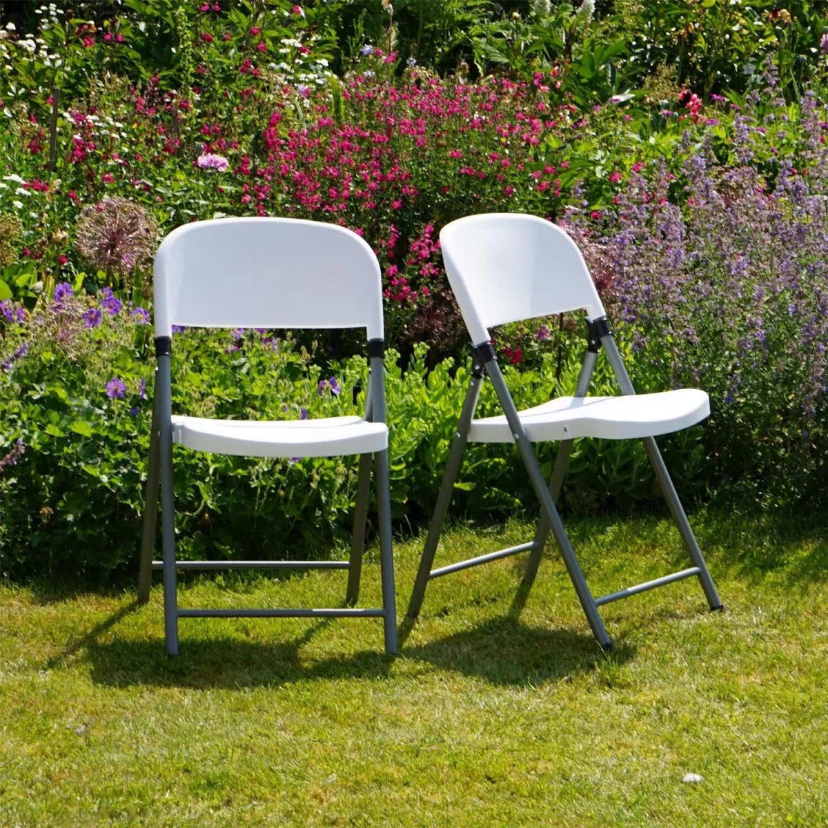 Folding Trestle Chair - White - White – image 1