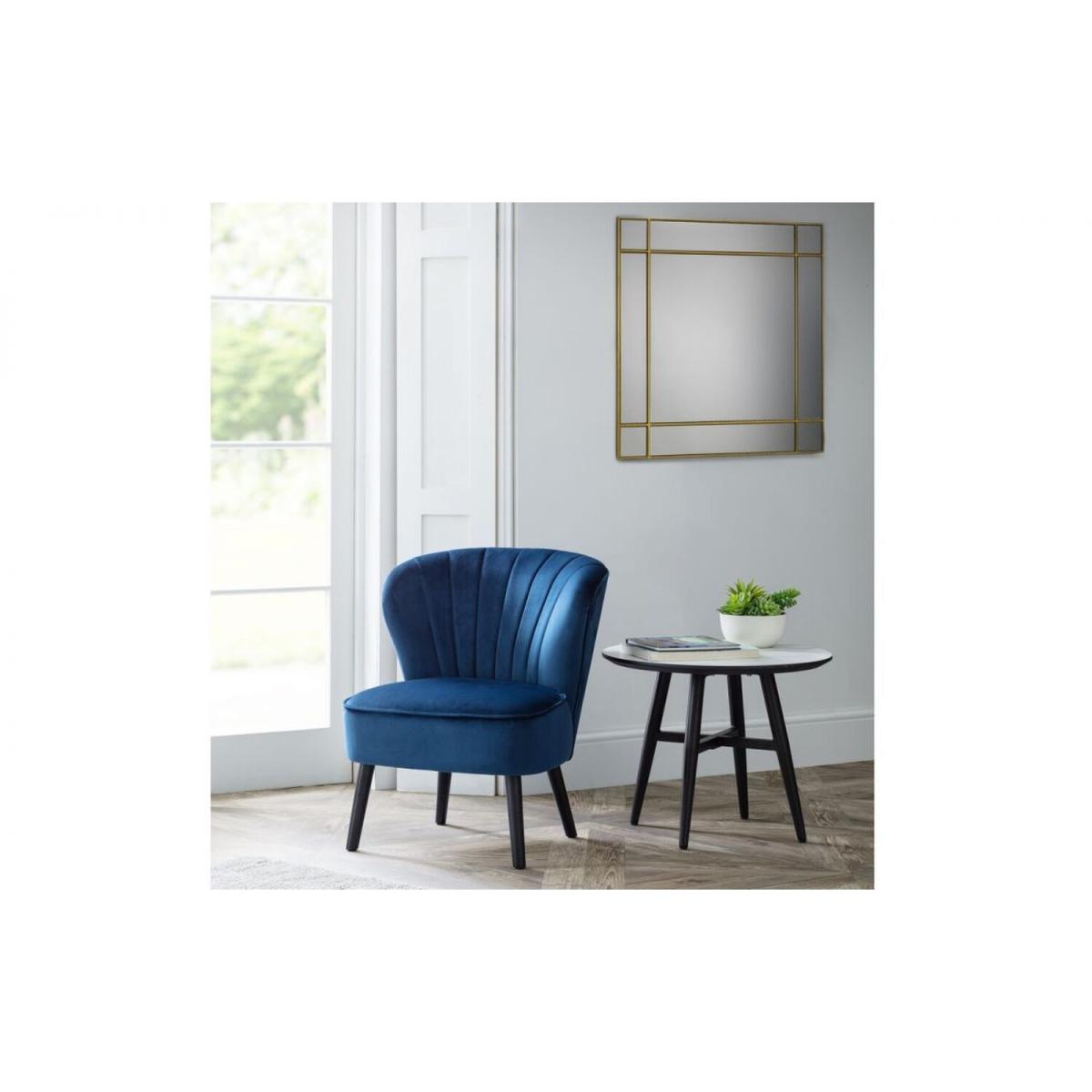 Velvet Accent Chair - Dark Blue – image 2