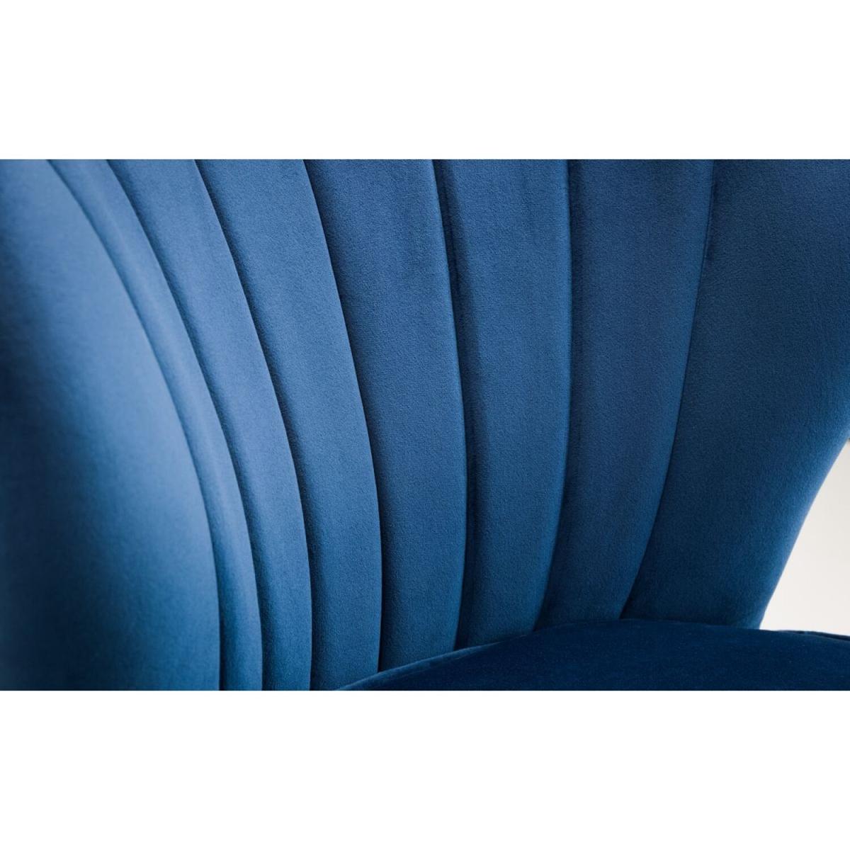Velvet Accent Chair - Dark Blue – image 3