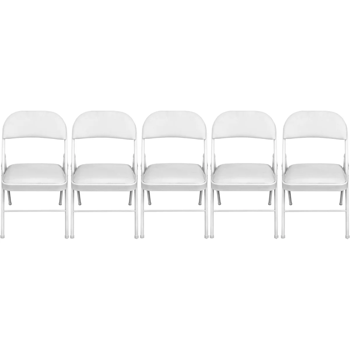 TekBox White Folding Faux Leather Chairs - Set of 5 - White – image 5