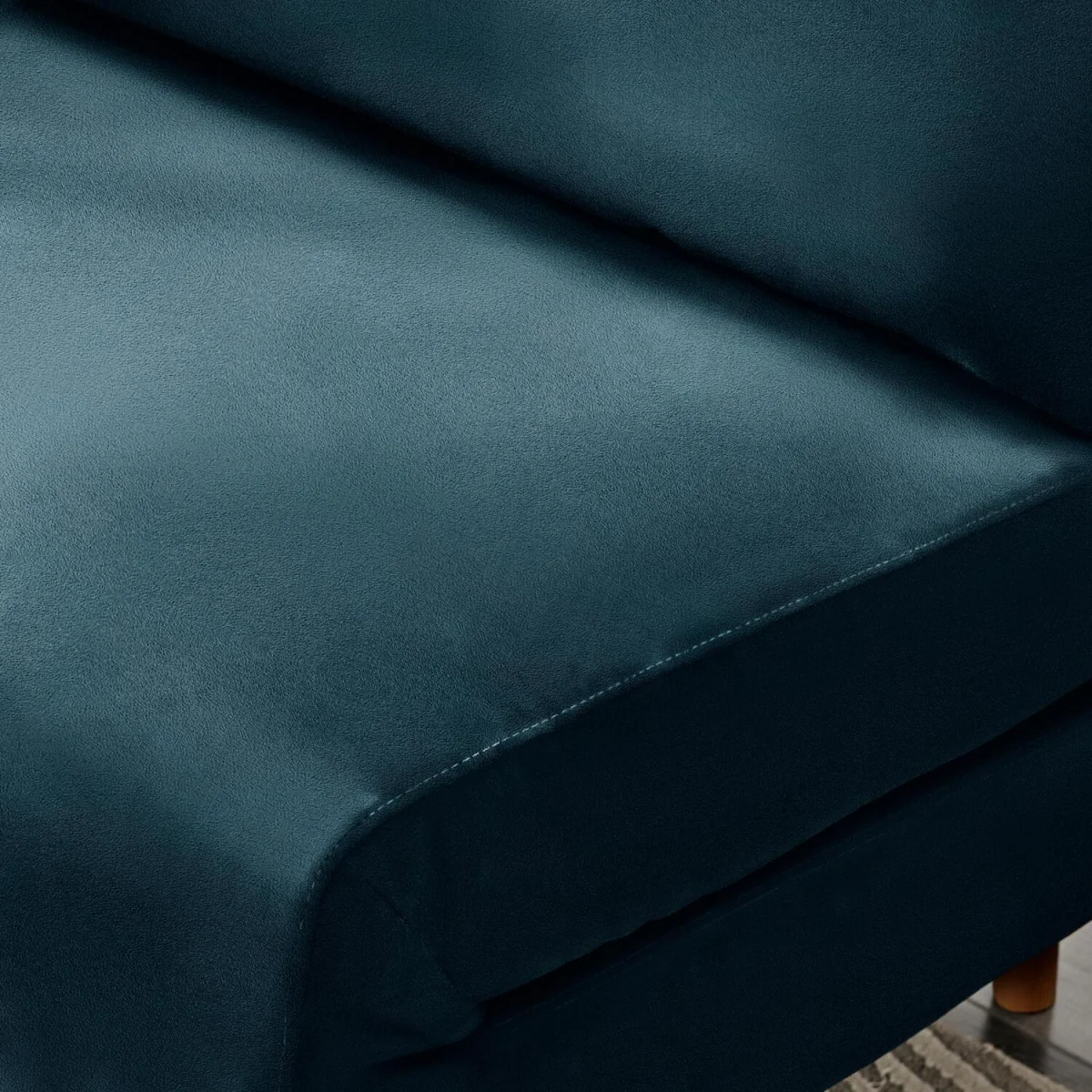 Bobby Blue Velvet Single Folding Sofa Bed Chair - Blue – image 4