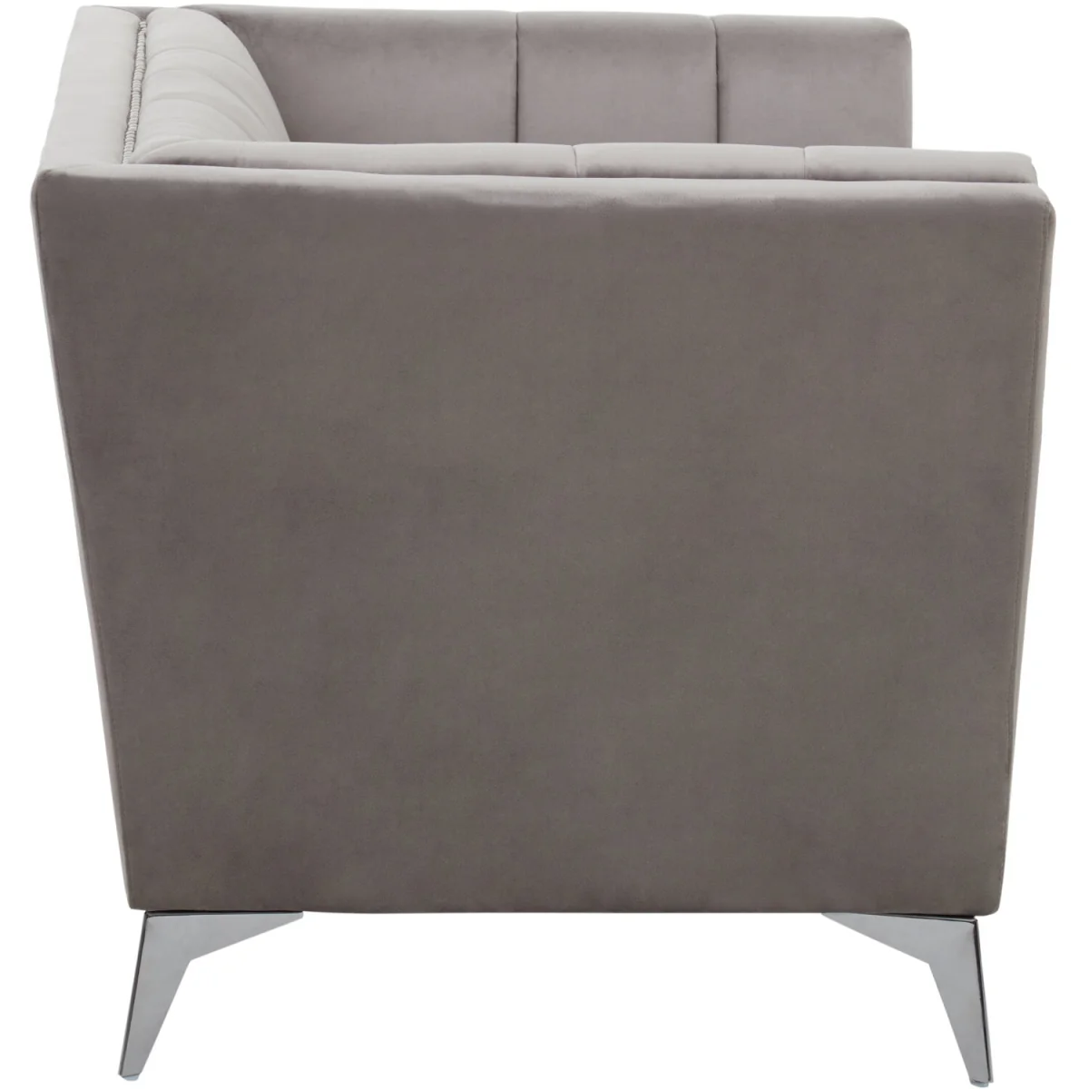Hansa Grey Velvet Chair - Grey – image 3