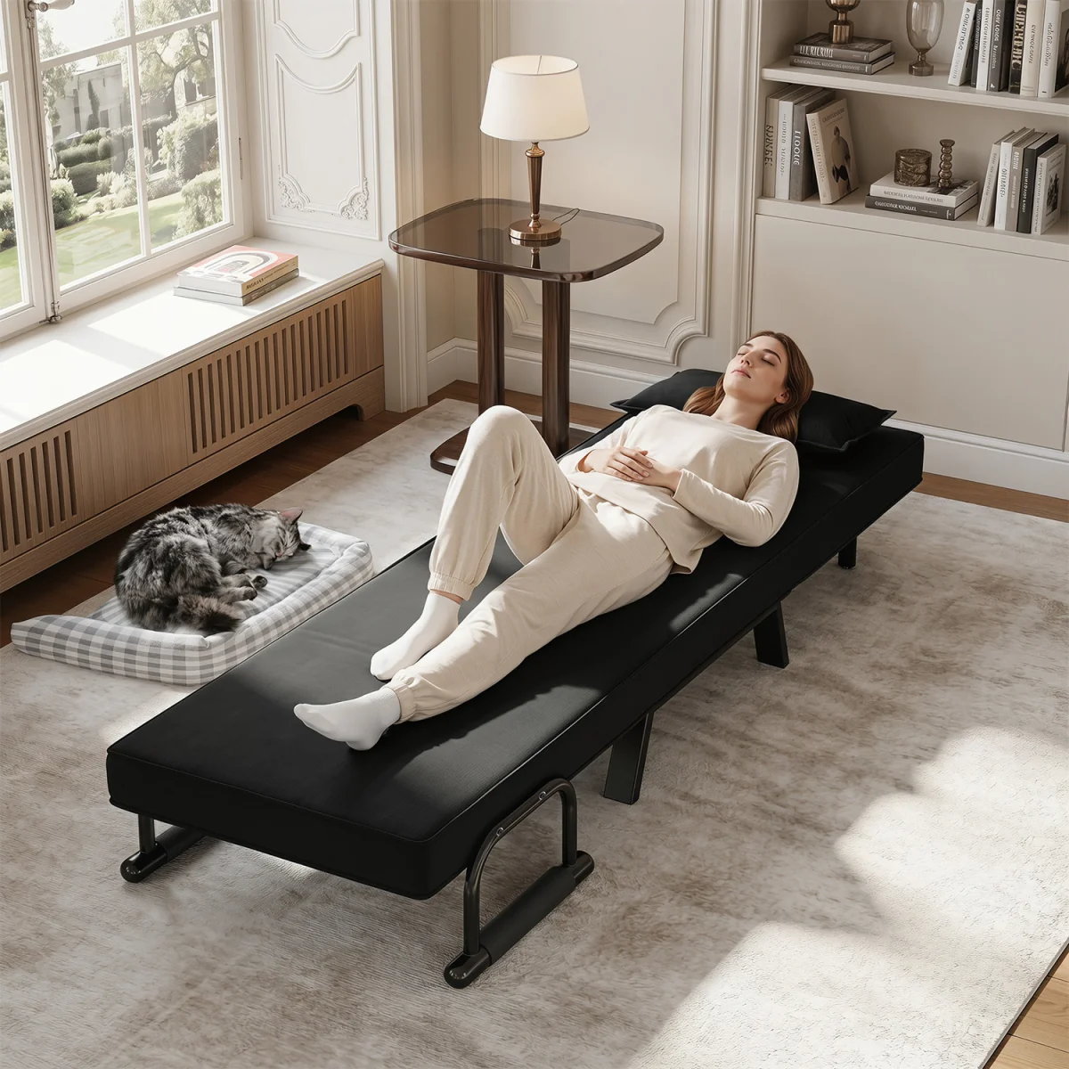 Convertible Sleeper Chair - Black – image 4