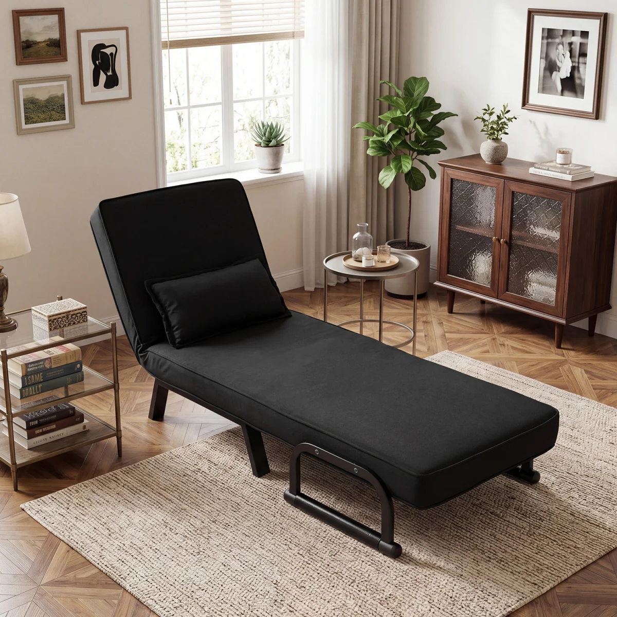 Convertible Sleeper Chair - Black – image 5