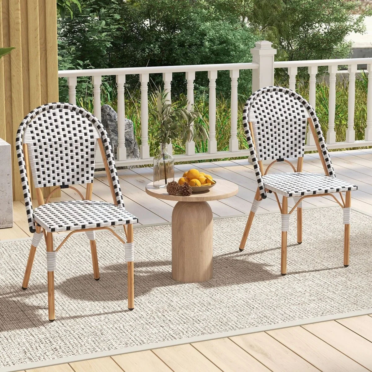 Costway Set of 2 Armless Bistro Chair - White – image 8