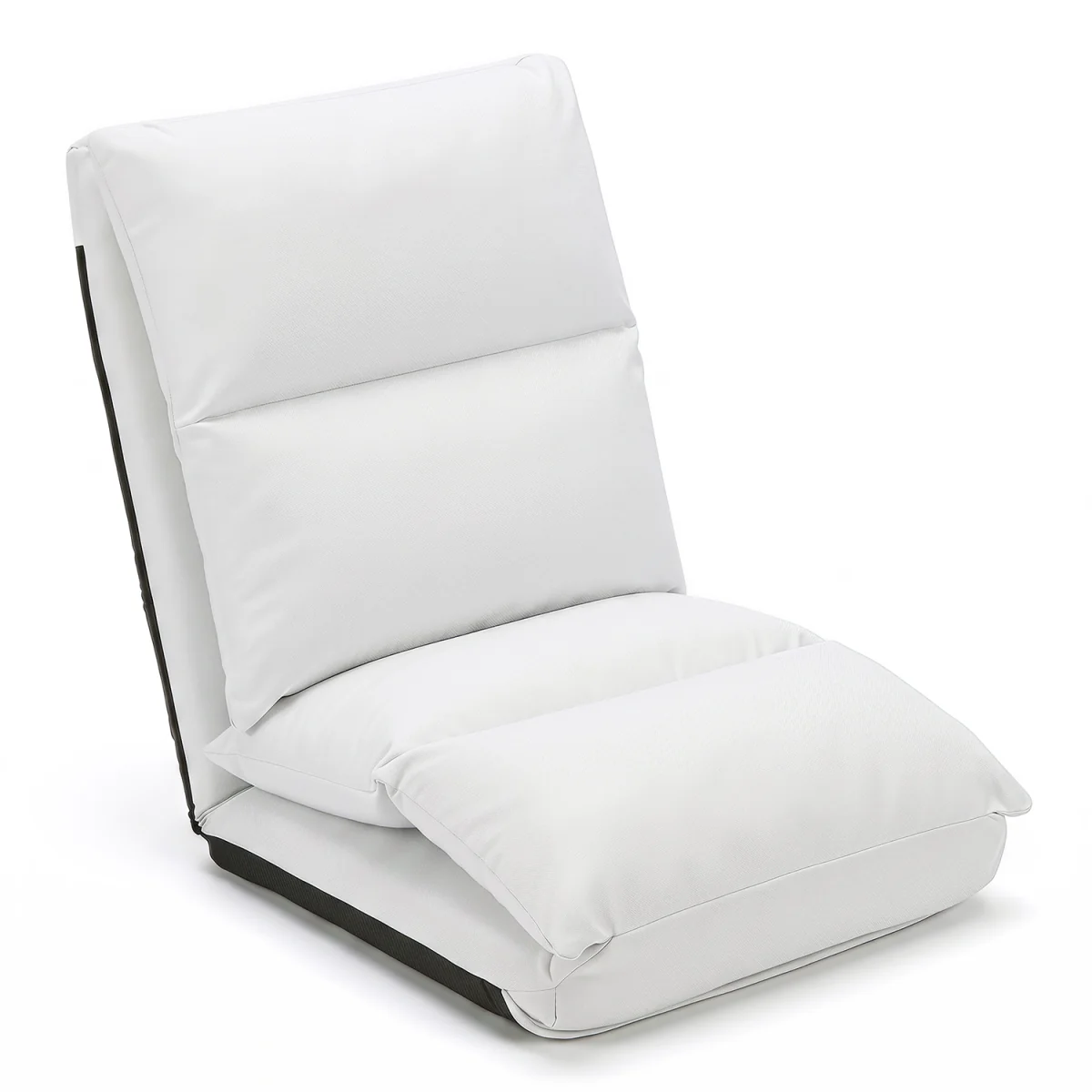 14 Level Adjustable Foldable Floor Chair with Back Support - White – image 9