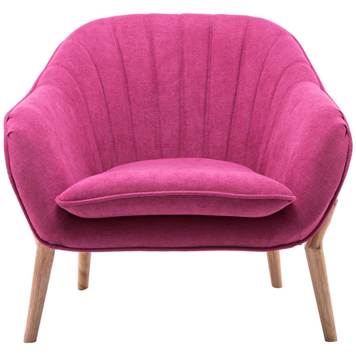 Modern Velour Double Accent Armchair - Rose Red – image 2