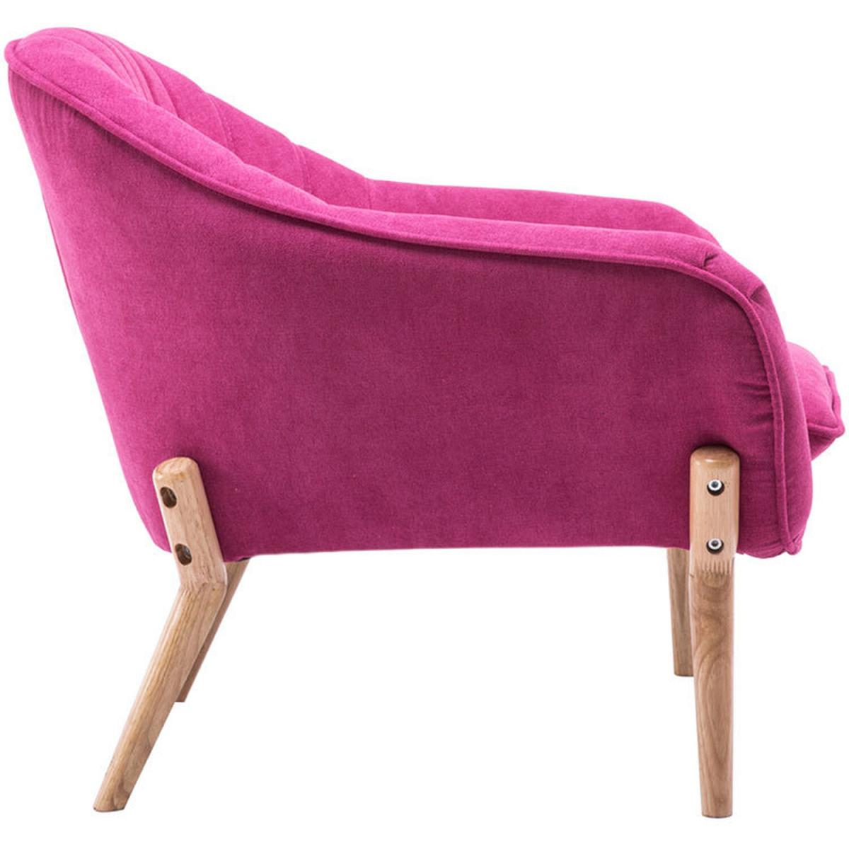 Modern Velour Double Accent Armchair - Rose Red – image 3