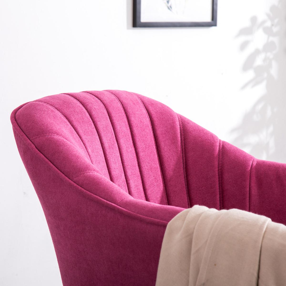 Modern Velour Double Accent Armchair - Rose Red – image 6
