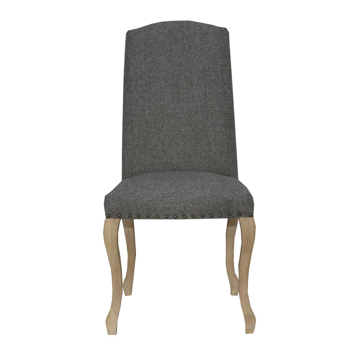 Pair of Luxury Chairs with Carved Oak Legs - Dark grey – image 3