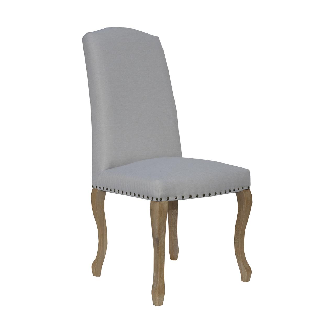 Pair of Luxury Chairs with Carved Oak Legs - Dark grey – image 4