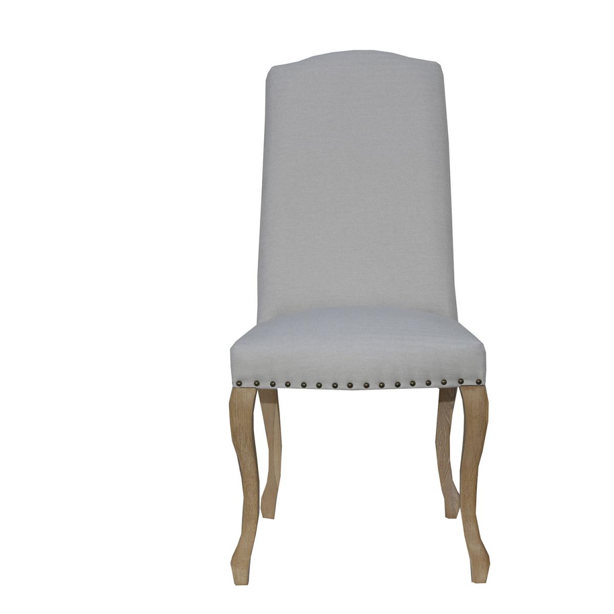 Pair of Luxury Chairs with Carved Oak Legs - Dark grey – image 5