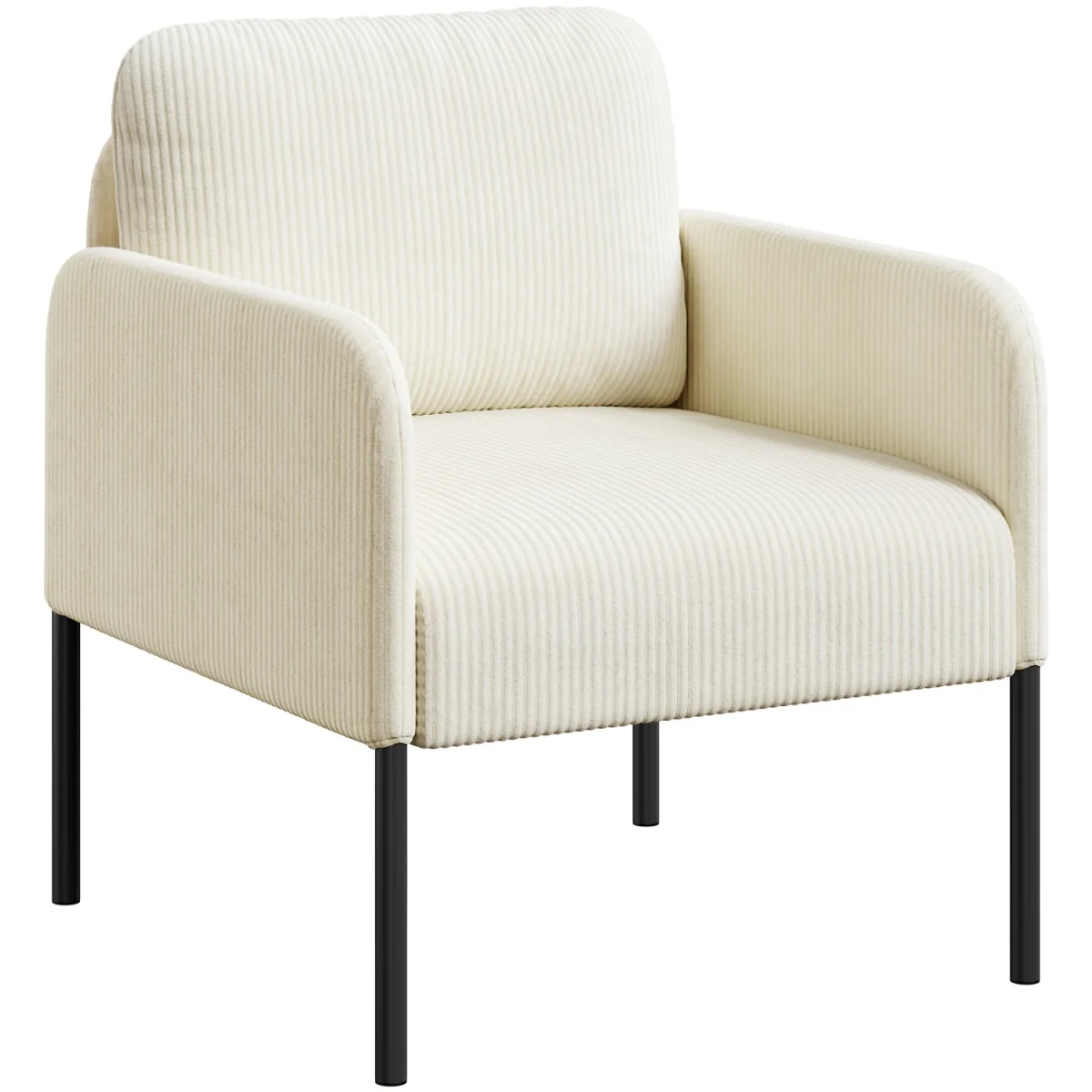 Yaheetech Corduroy Accent Chair with Oversized Wide Seat - Beige – image 4