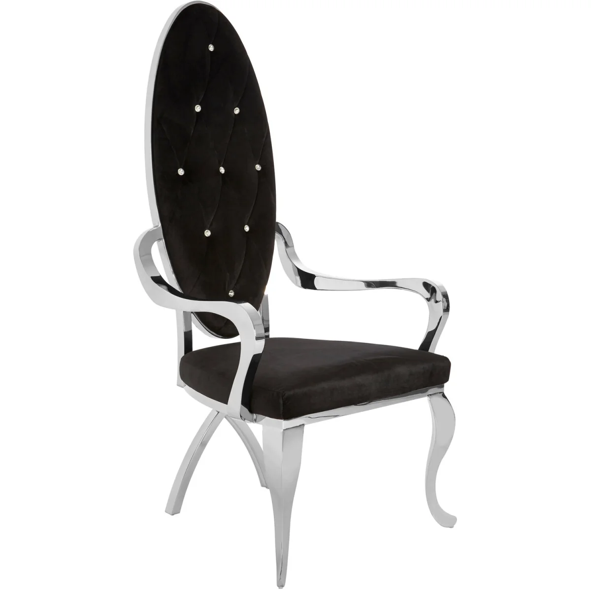 Novara Silver Baroque Chair - Black – image 3