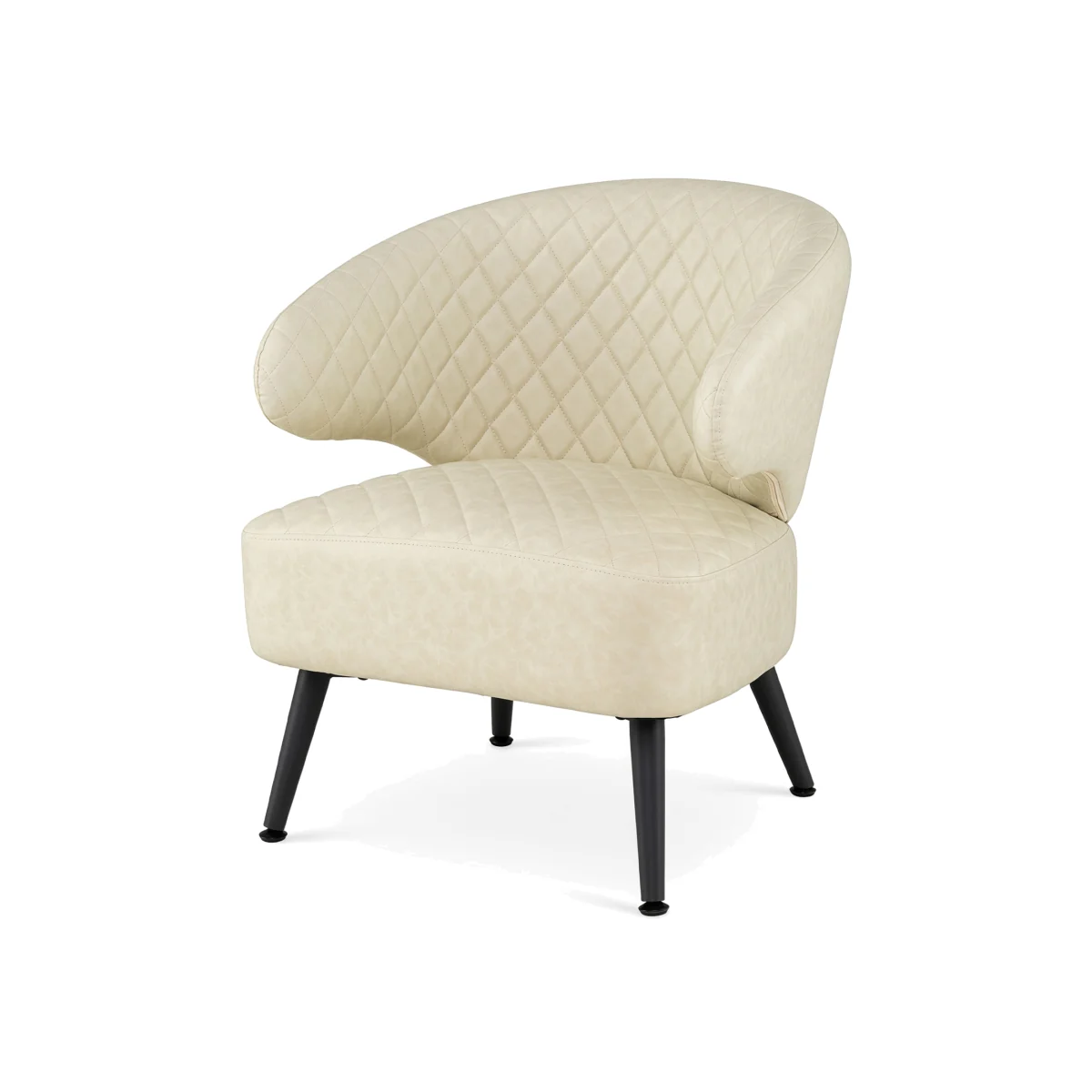 Mid Century Modern Upholstered Accent Chair with Comfy PU Leather - White – image 1
