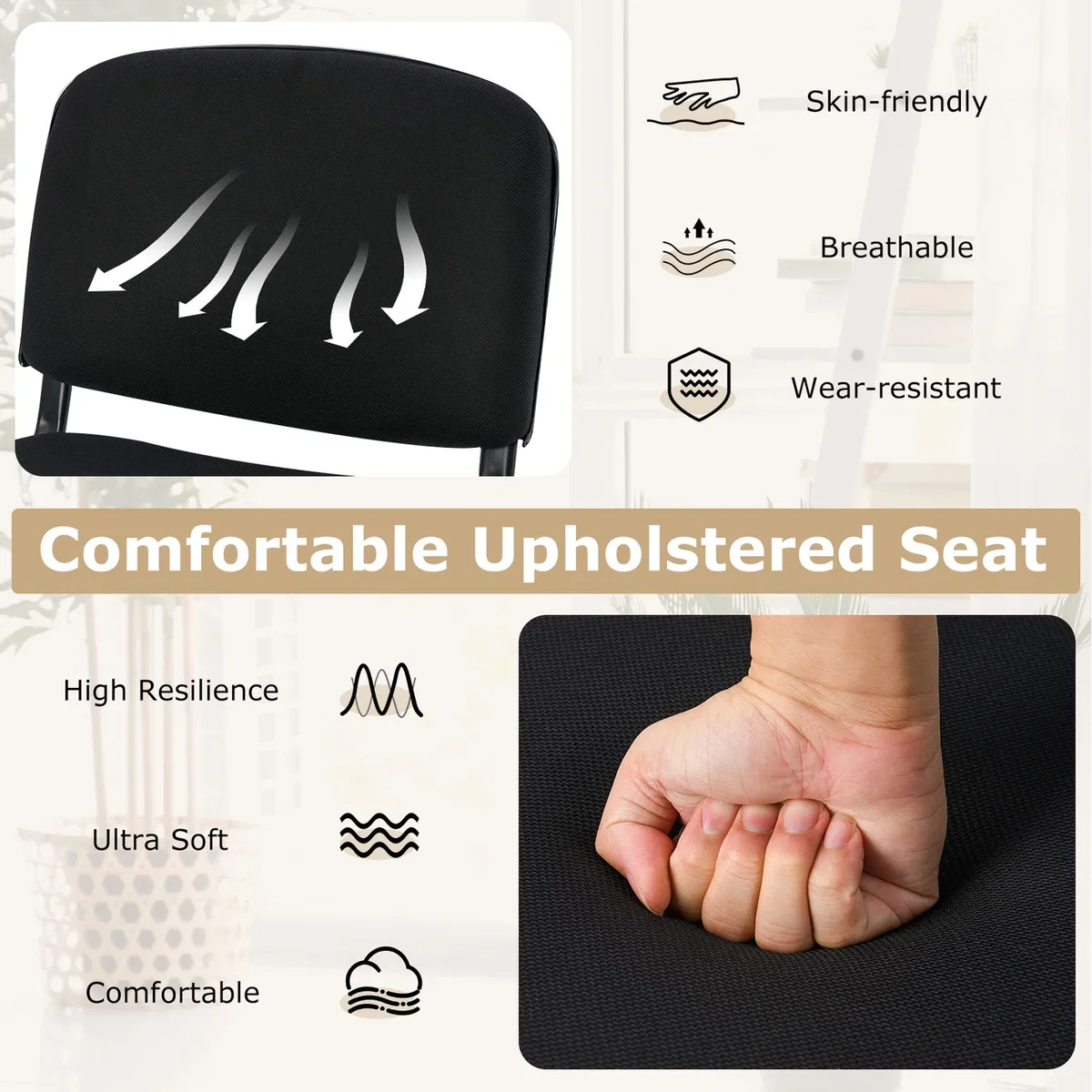 Set of 2 Waiting Room Chairs - Black – image 2