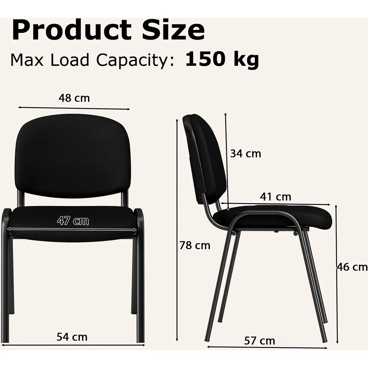 Set of 2 Waiting Room Chairs - Black – image 5