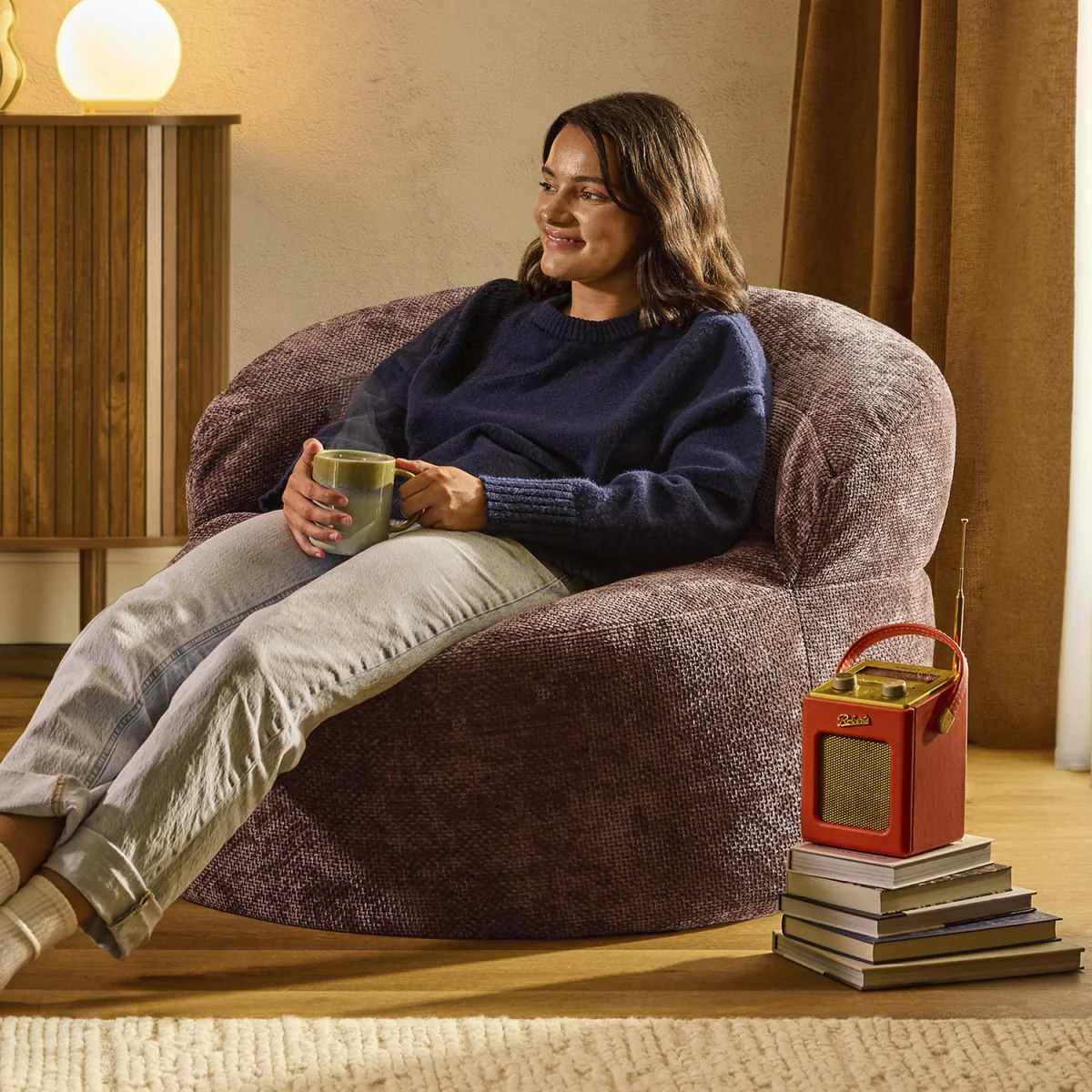 icon Orb Accent Chair Woven Chenille, Mulberry - Burgundy – image 2