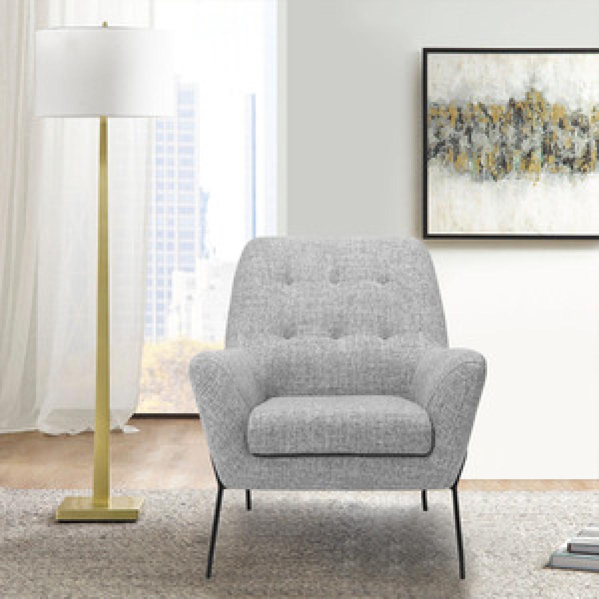 Linen Accent Chair - Beige – image 13