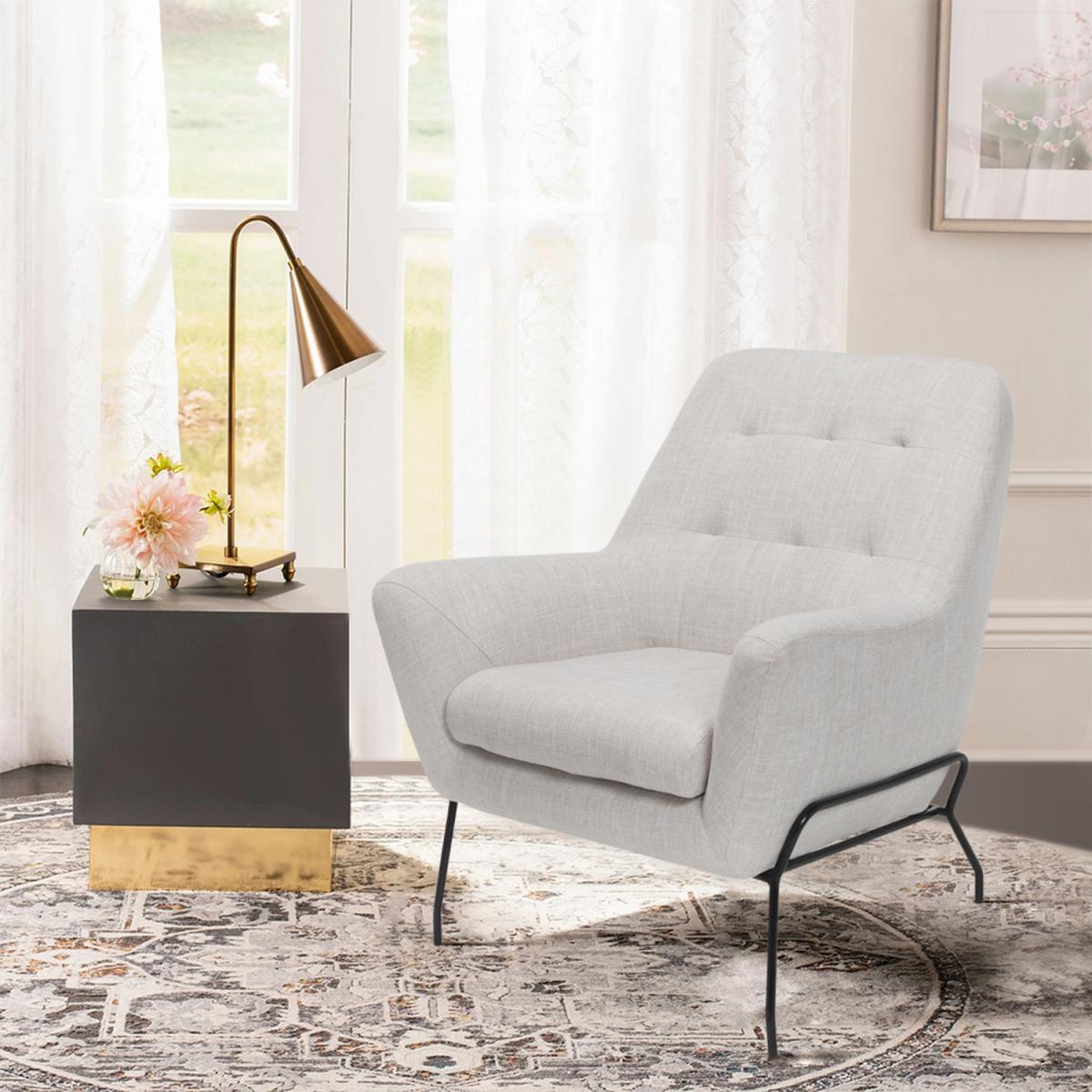 Linen Accent Chair - Beige – image 6