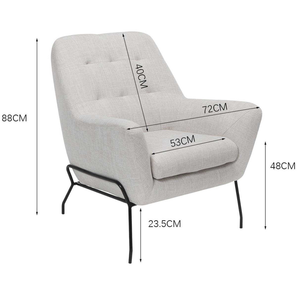Linen Accent Chair - Beige – image 7