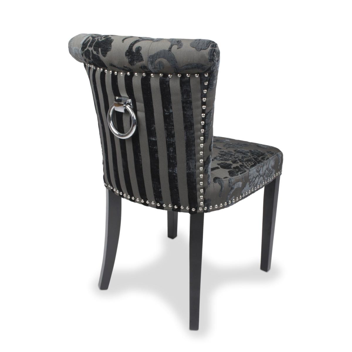 Pair of Sandringham Baroque Velvet Charcoal Accent Chairs - Charcoal – image 4