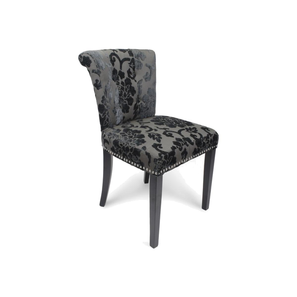 Pair of Sandringham Baroque Velvet Charcoal Accent Chairs - Charcoal – image 1