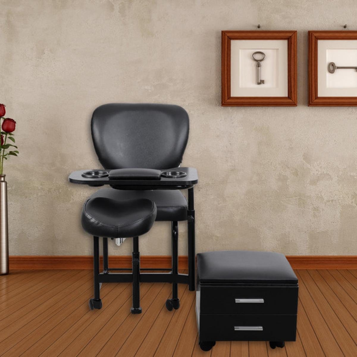 Multi-function Barber Manicure Chair - Black