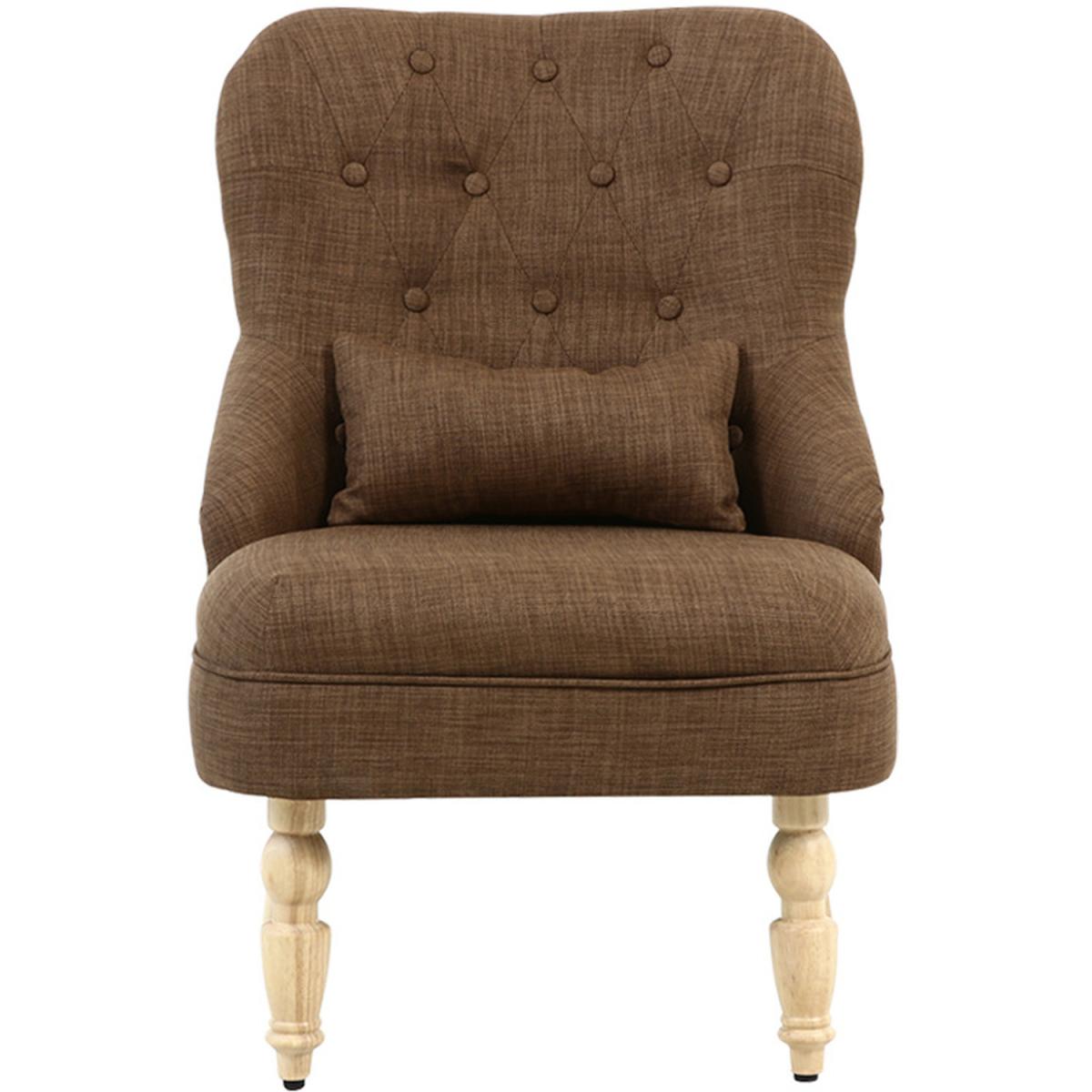 Linen Fabric Accent Chair, Coffee - Coffee – image 2