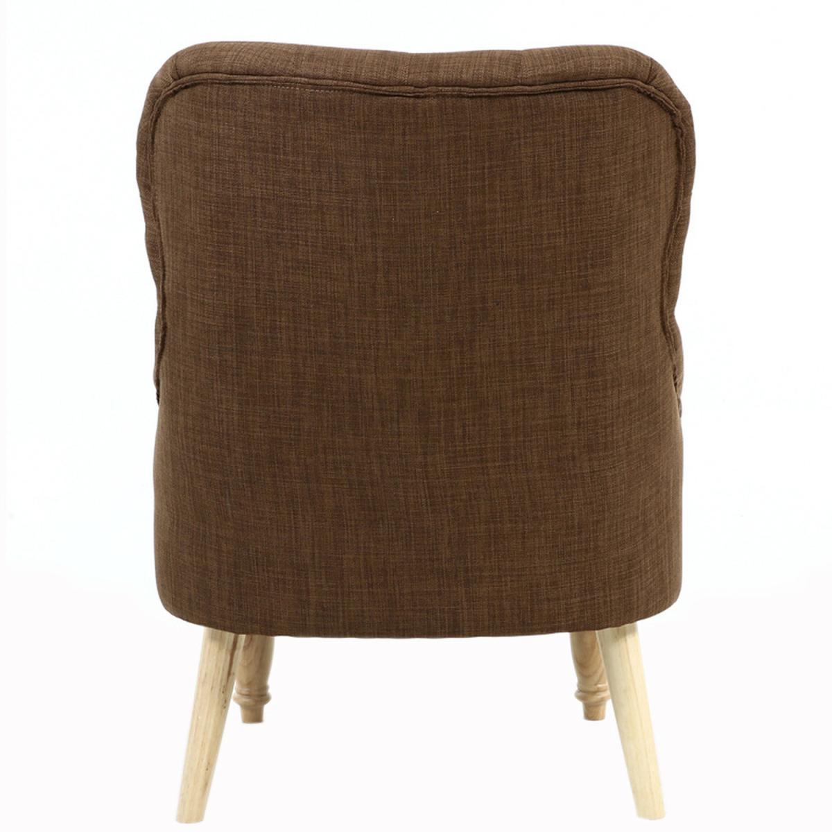 Linen Fabric Accent Chair, Coffee - Coffee – image 3