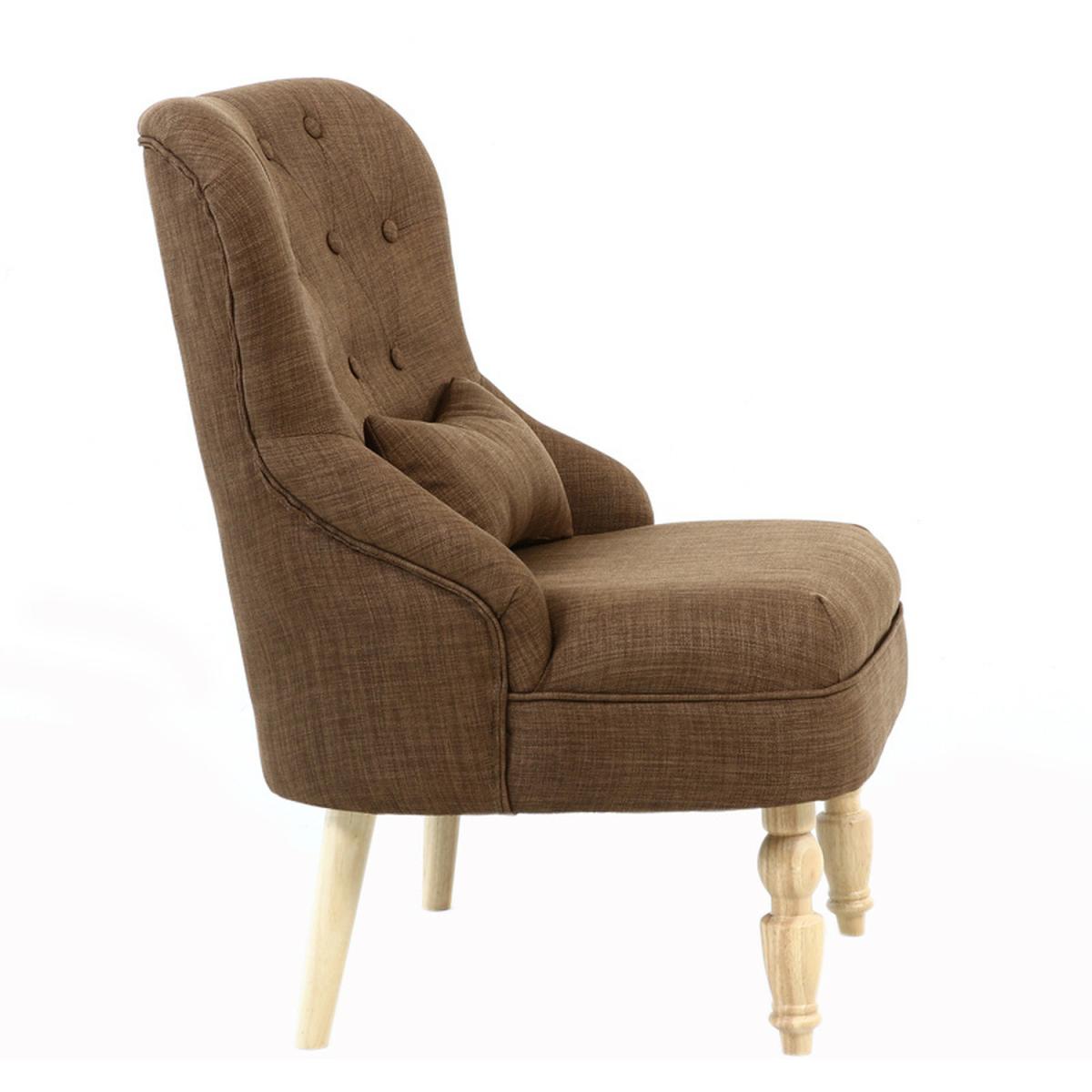 Linen Fabric Accent Chair, Coffee - Coffee – image 4
