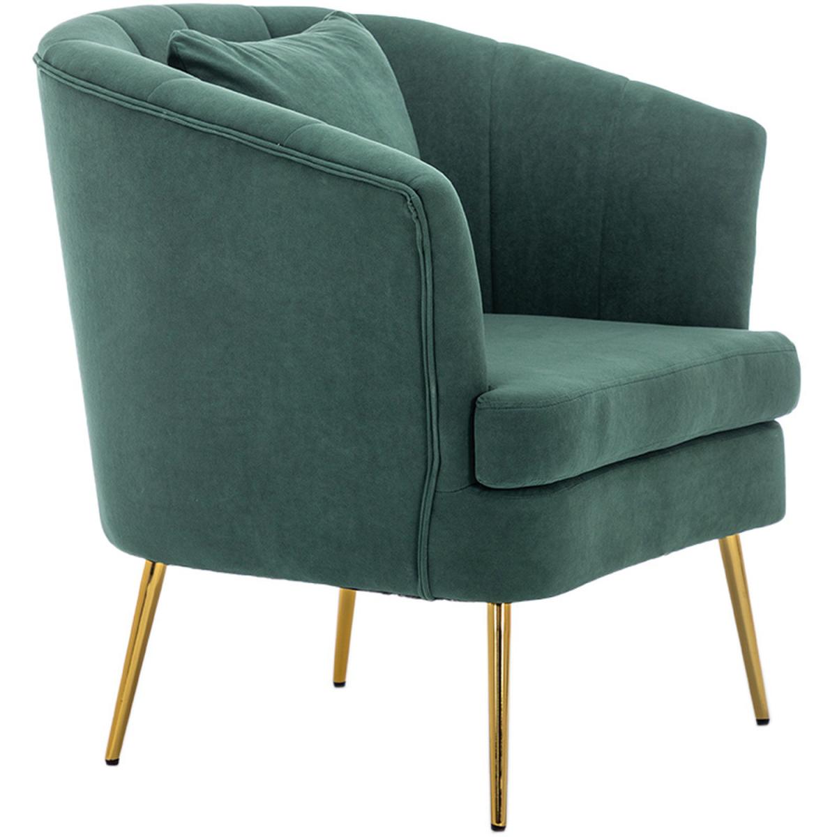 Modern Velvet Lounge Accent Chair - Green – image 3