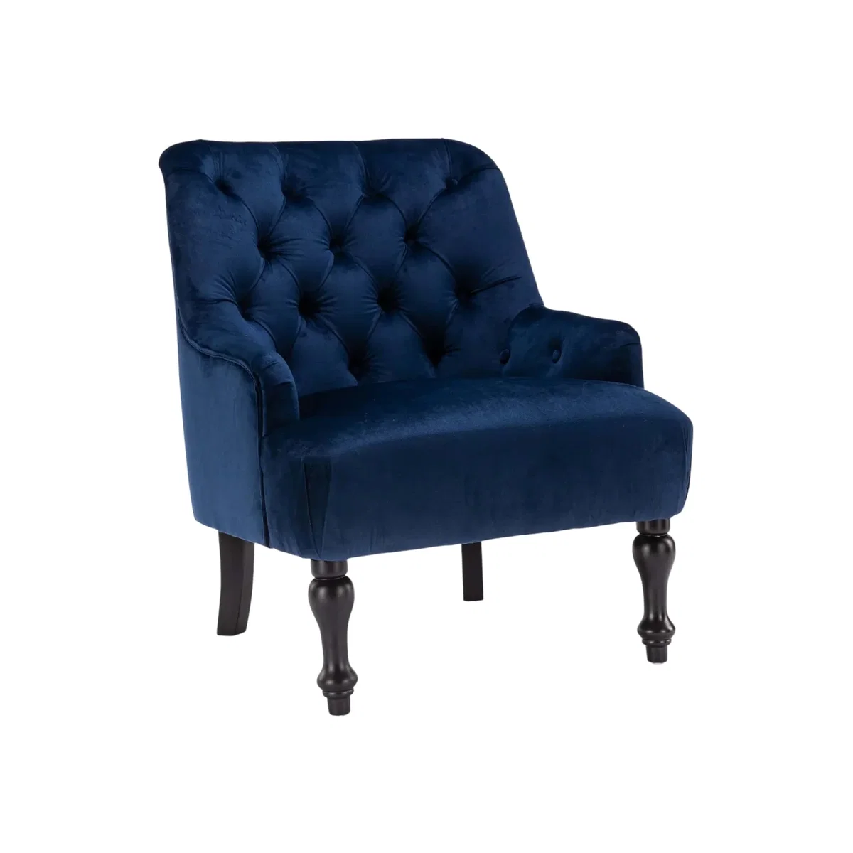 Velvet Marine Blue Armina Accent Chair - Blue – image 1