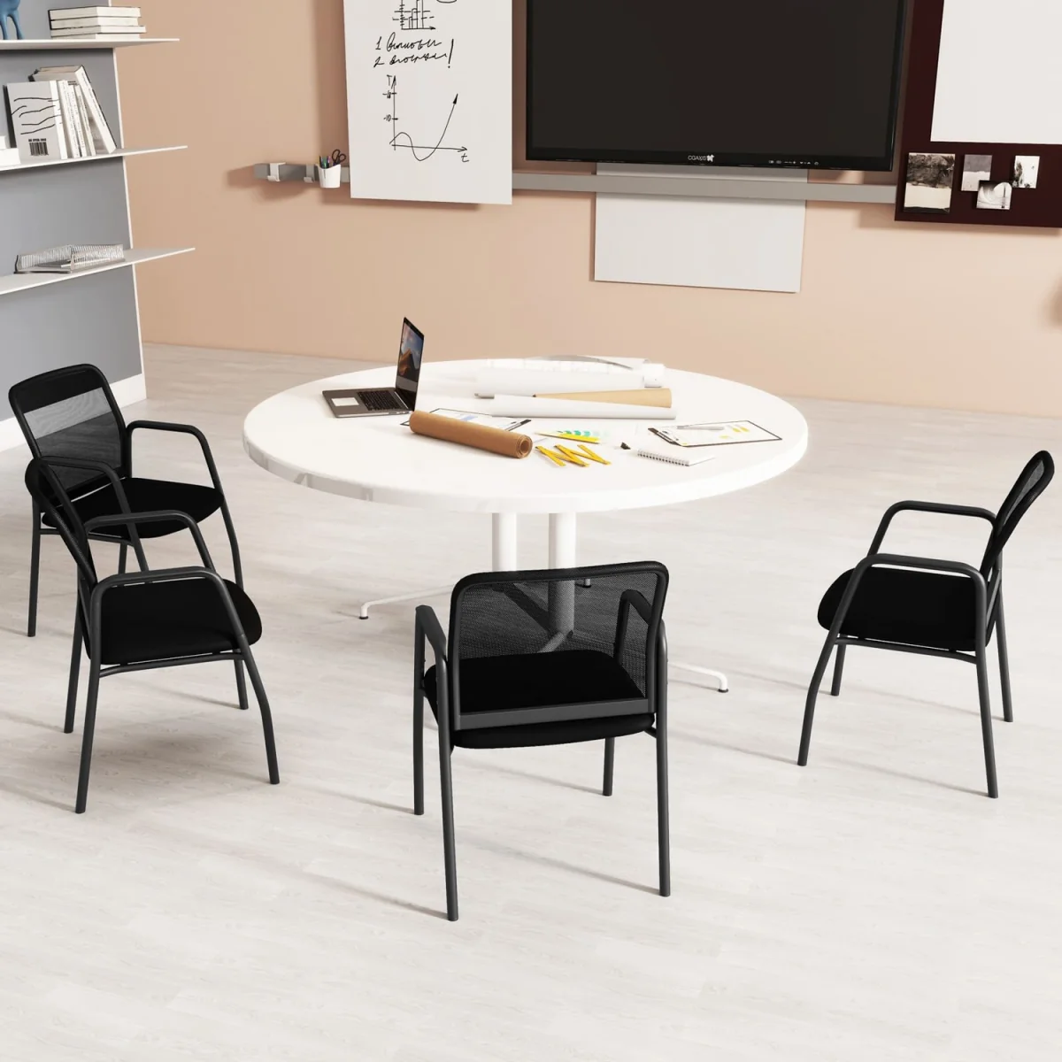 Costway Set of 2 Reception Chairs - Black – image 3