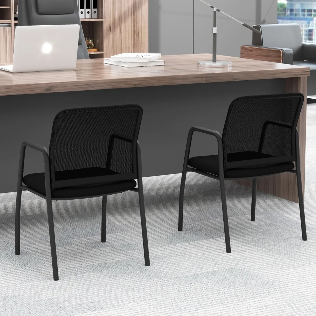Costway Set of 2 Reception Chairs - Black – image 7
