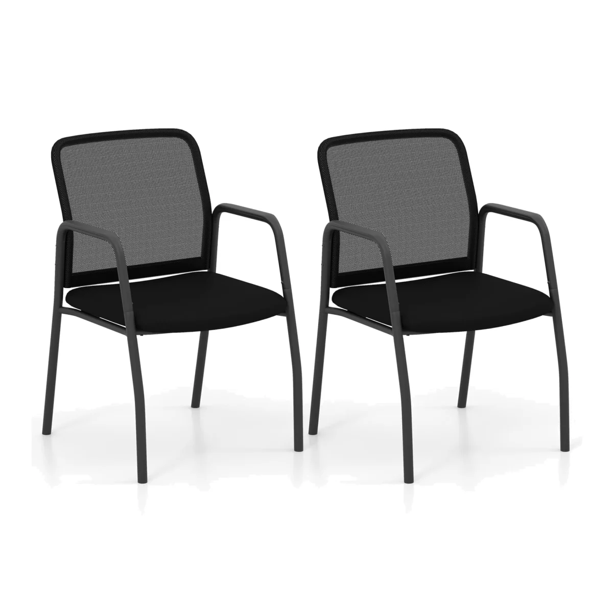 Costway Set of 2 Reception Chairs - Black – image 1