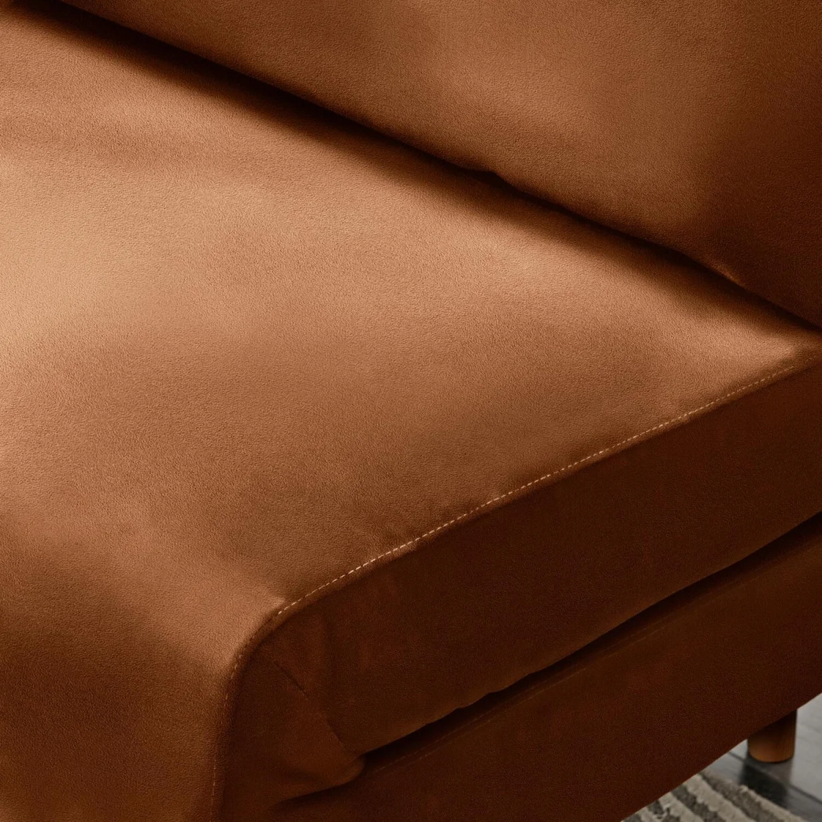 Bobby Orange Velvet Single Folding Sofa Bed Chair - Orange – image 4