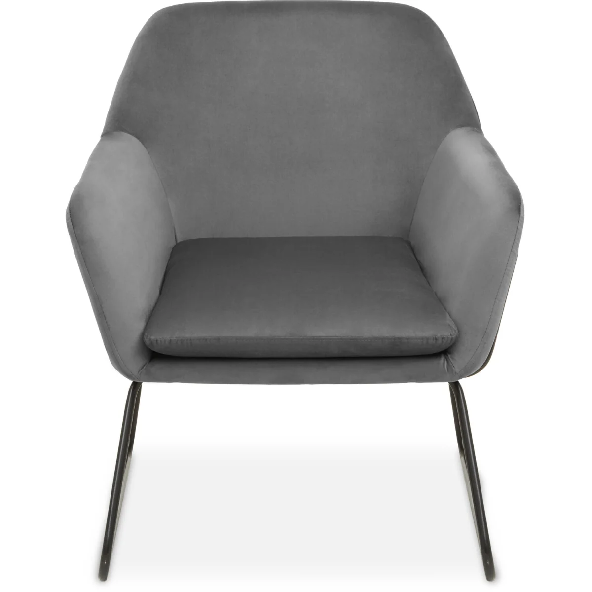 Xander Grey Velvet and Black Frame Accent Chair - Grey – image 2