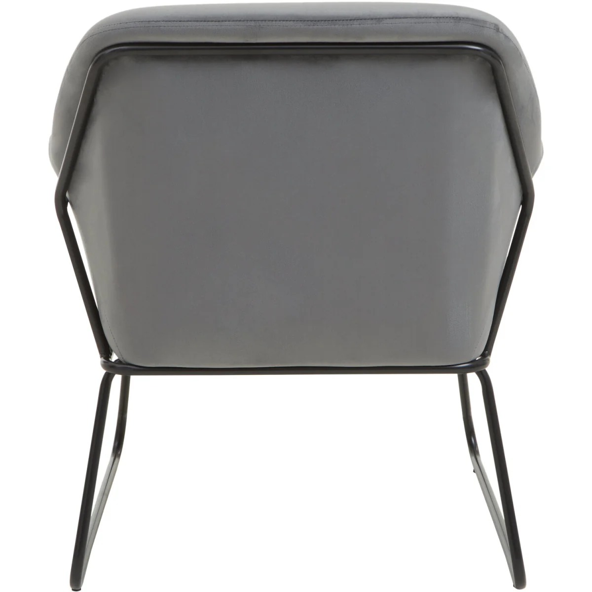 Xander Grey Velvet and Black Frame Accent Chair - Grey – image 3