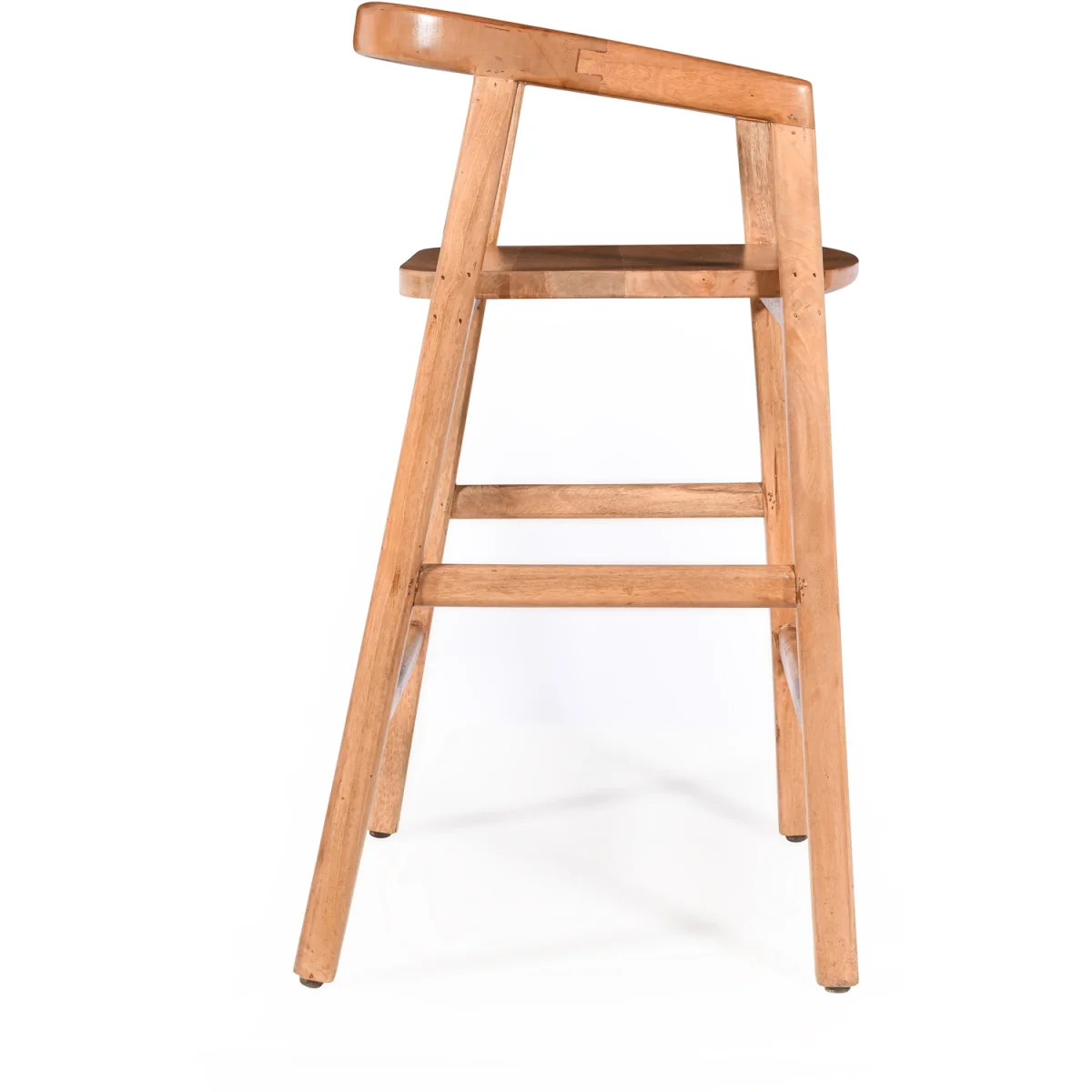 Solid Mango Wood Counter Height Bar Stool Chair - Light Oak – image 2