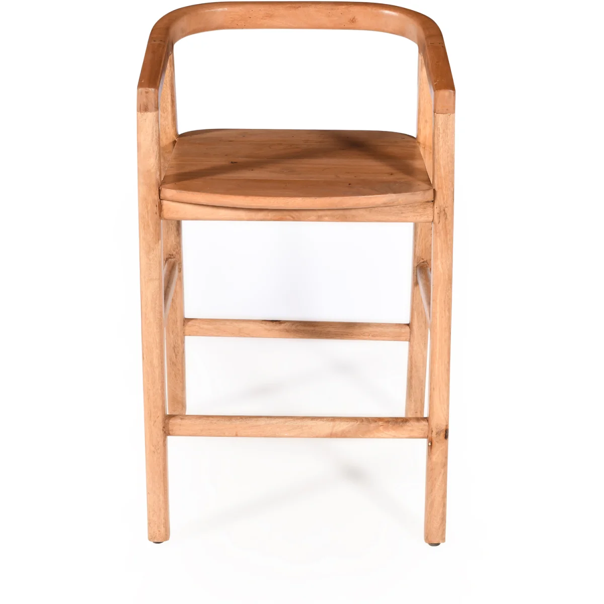 Solid Mango Wood Counter Height Bar Stool Chair - Light Oak – image 4
