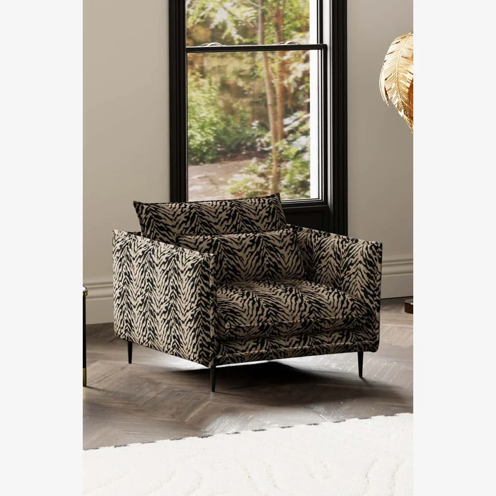 The Lola Snuggle Seat in Tiger Print Velvet