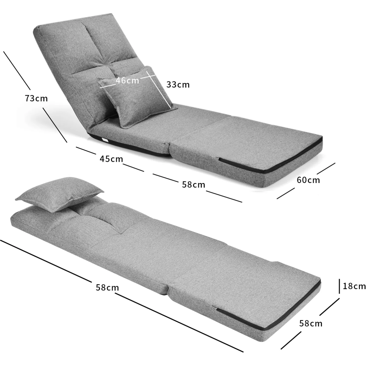 Adjustable Floor Chair - Grey – image 3