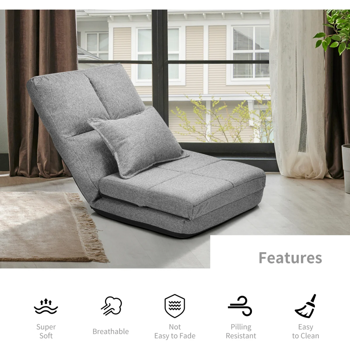 Adjustable Floor Chair - Grey – image 6
