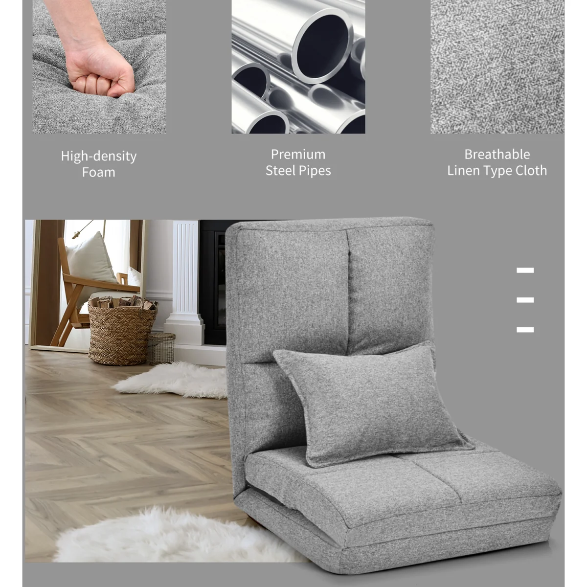 Adjustable Floor Chair - Grey – image 7