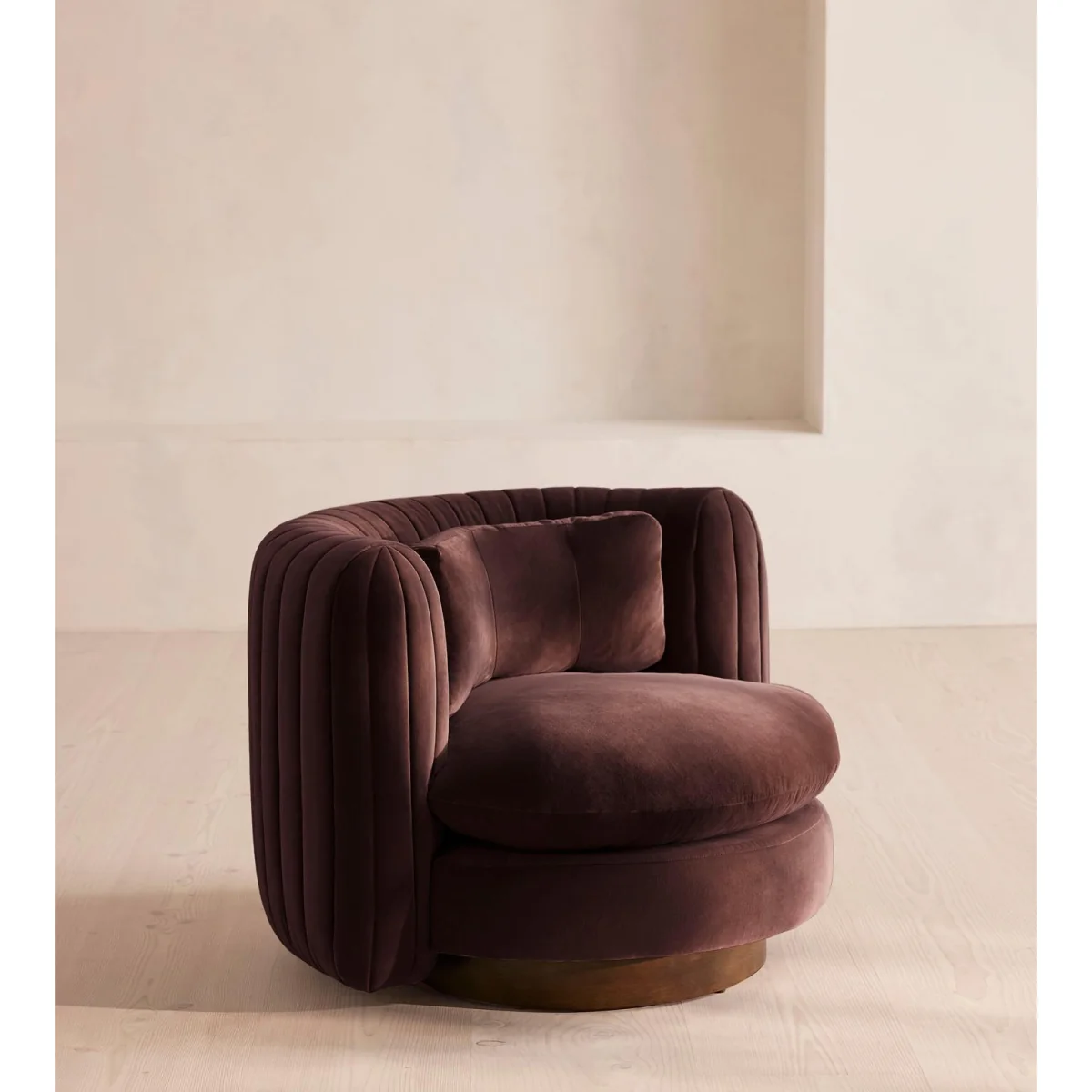 Vivienne Armchair, Velvet, Aubergine, UK – image 2