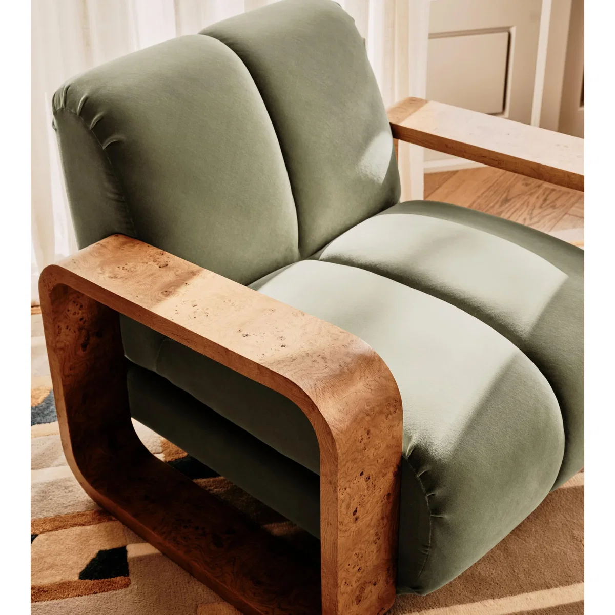 Blake Armchair, Velvet, Seafoam, UK – image 4