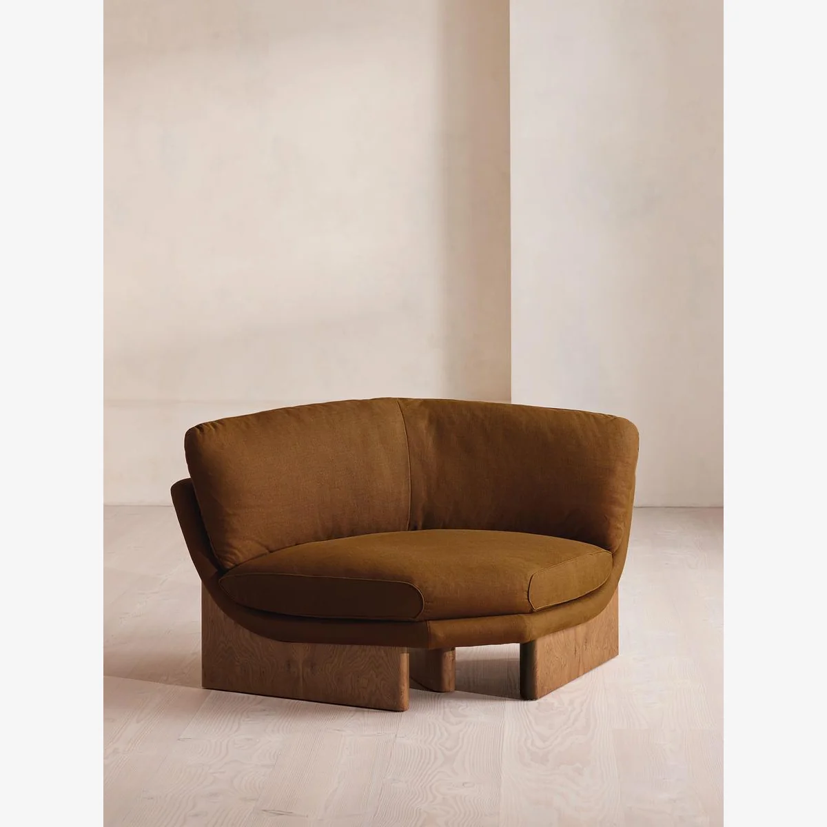 Tellis Corner Chair, Linen, Terracotta, UK – image 1