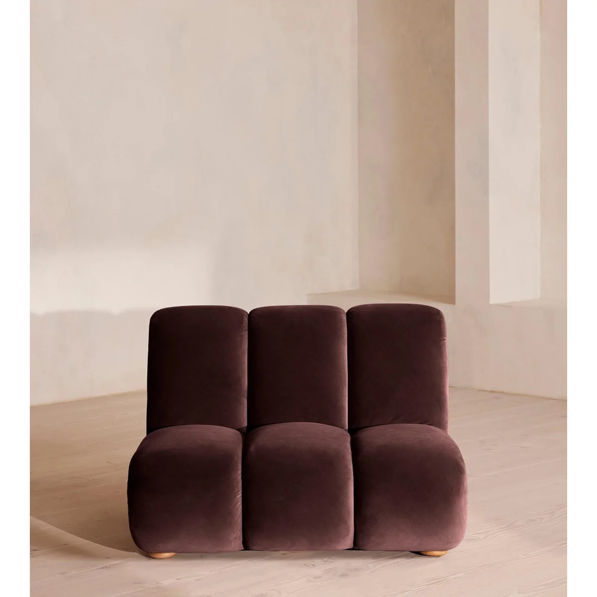 Noelle Modular Armchair, Velvet, Aubergine, UK – image 2